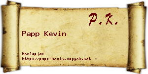 Papp Kevin névjegykártya